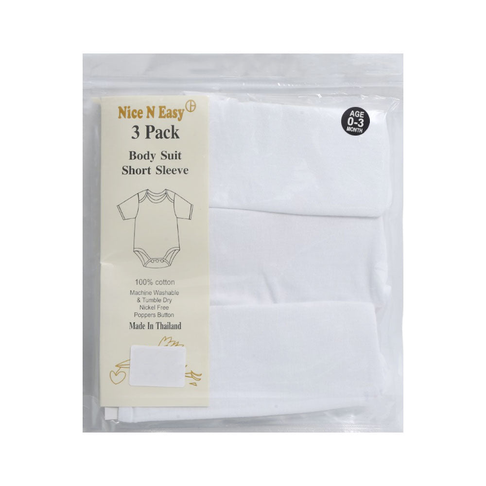 H/L BODY SUIT 3PC PACK NICE&EASY MZS-25 0-3M