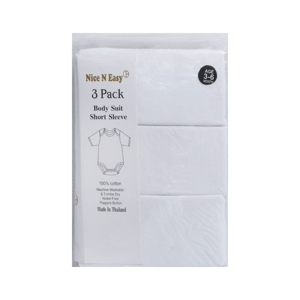 H/L BODY SUIT 3PC PACK NICE&EASY MZS-25 3-6M