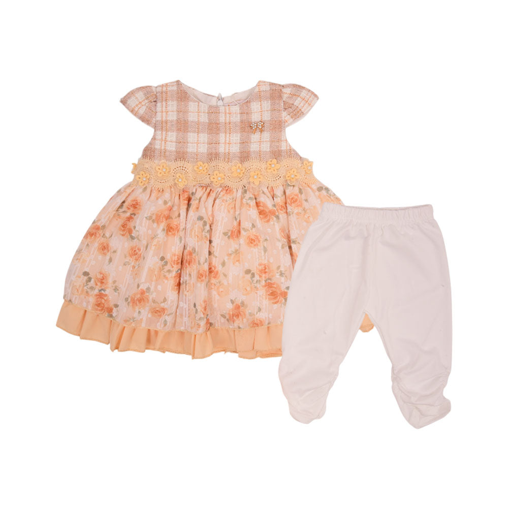 GIRLS S/S 2PC FROCK NZS-25 6-9 M 022