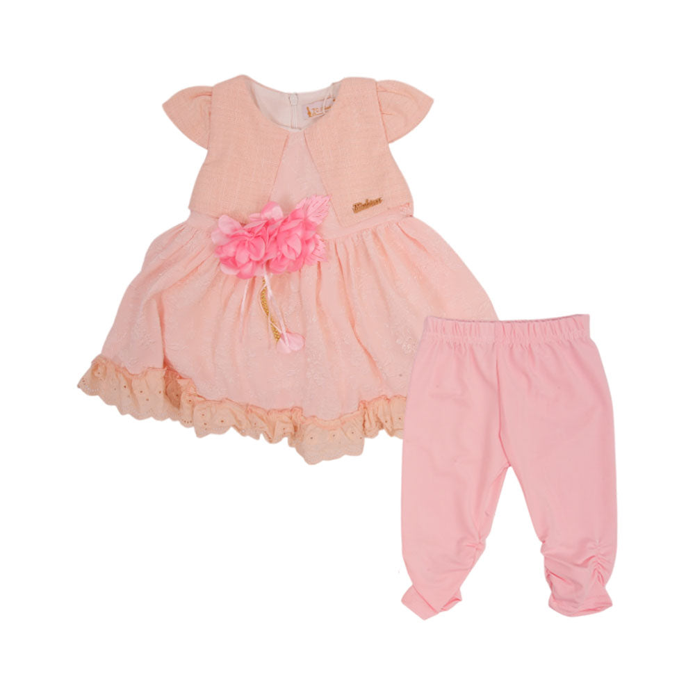 GIRLS S/S 2PC FROCK NZS-25 6-9 M 023