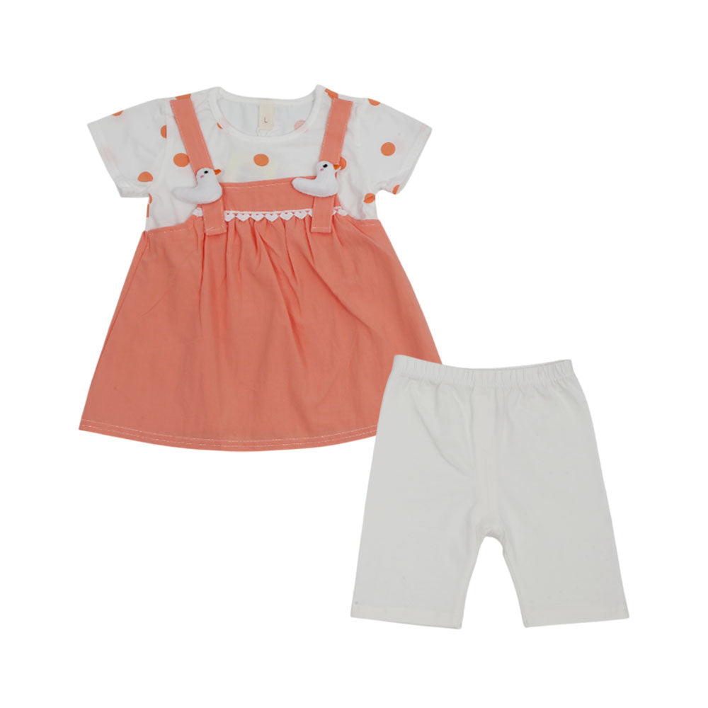 GIRLS S/S 2PC FROCK NZS-25 6-9 M 035