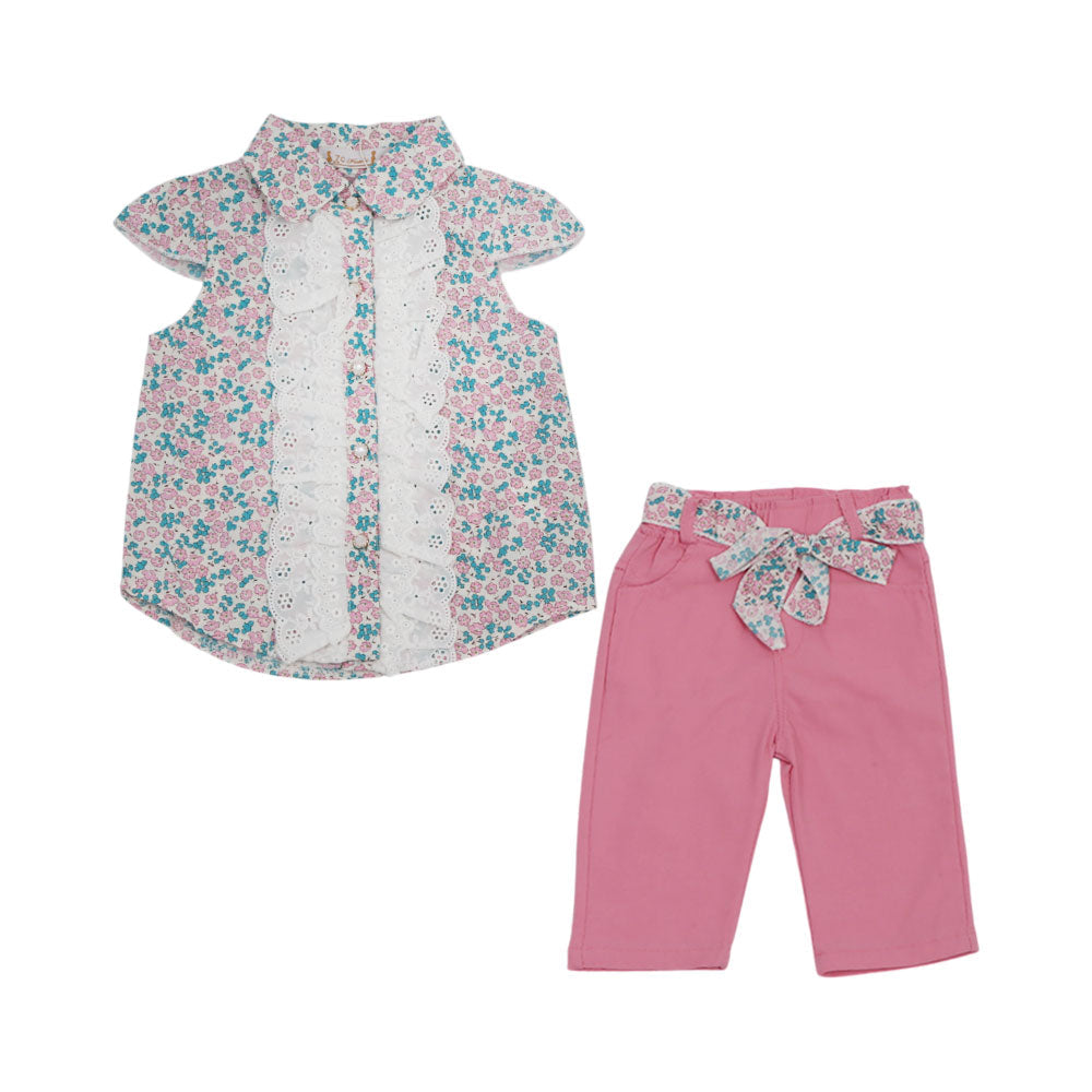 GIRLS CAP/SLV 2PC KNICKER SUIT NZS-25 9-12M 22174 A.G