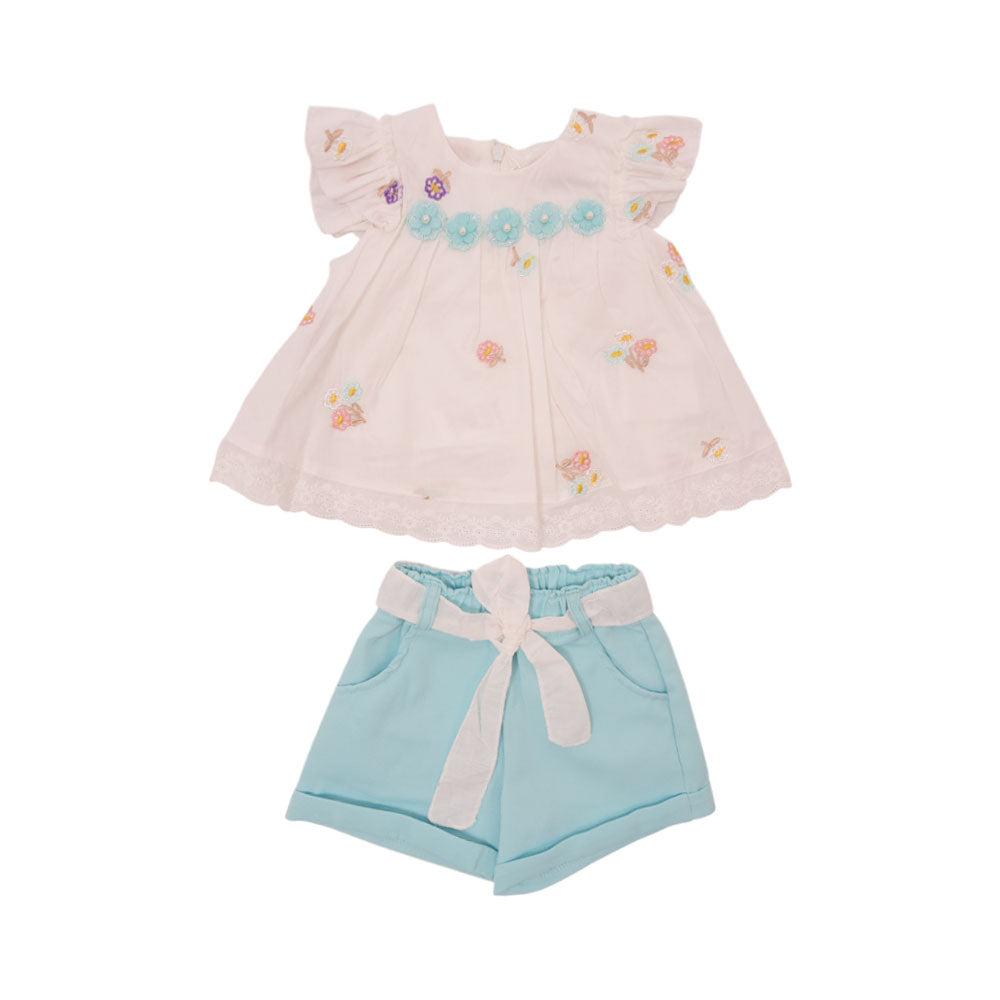 GIRLS CAP/SLV 2PC KNICKER SUIT NZS-25 3-6M 12004 A.G