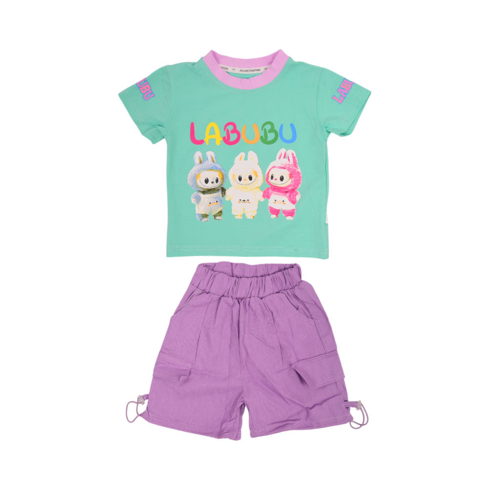 GIRLS S/S 2PC KNICKER SUIT LABUBU KIDS NZS-25 9-12M D-8 A.G