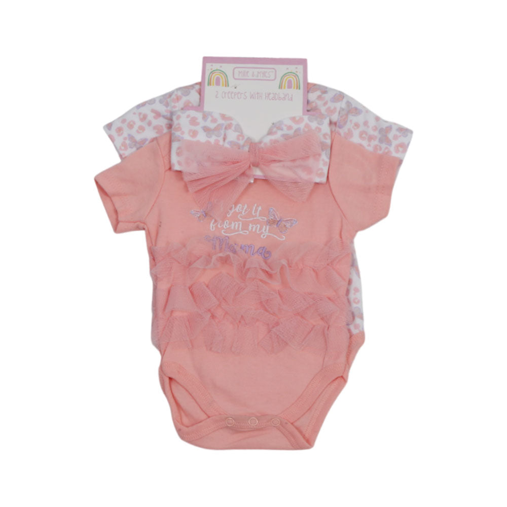 GIRLS S/S 3PC BODY SUIT IRS-25 0-3M 003