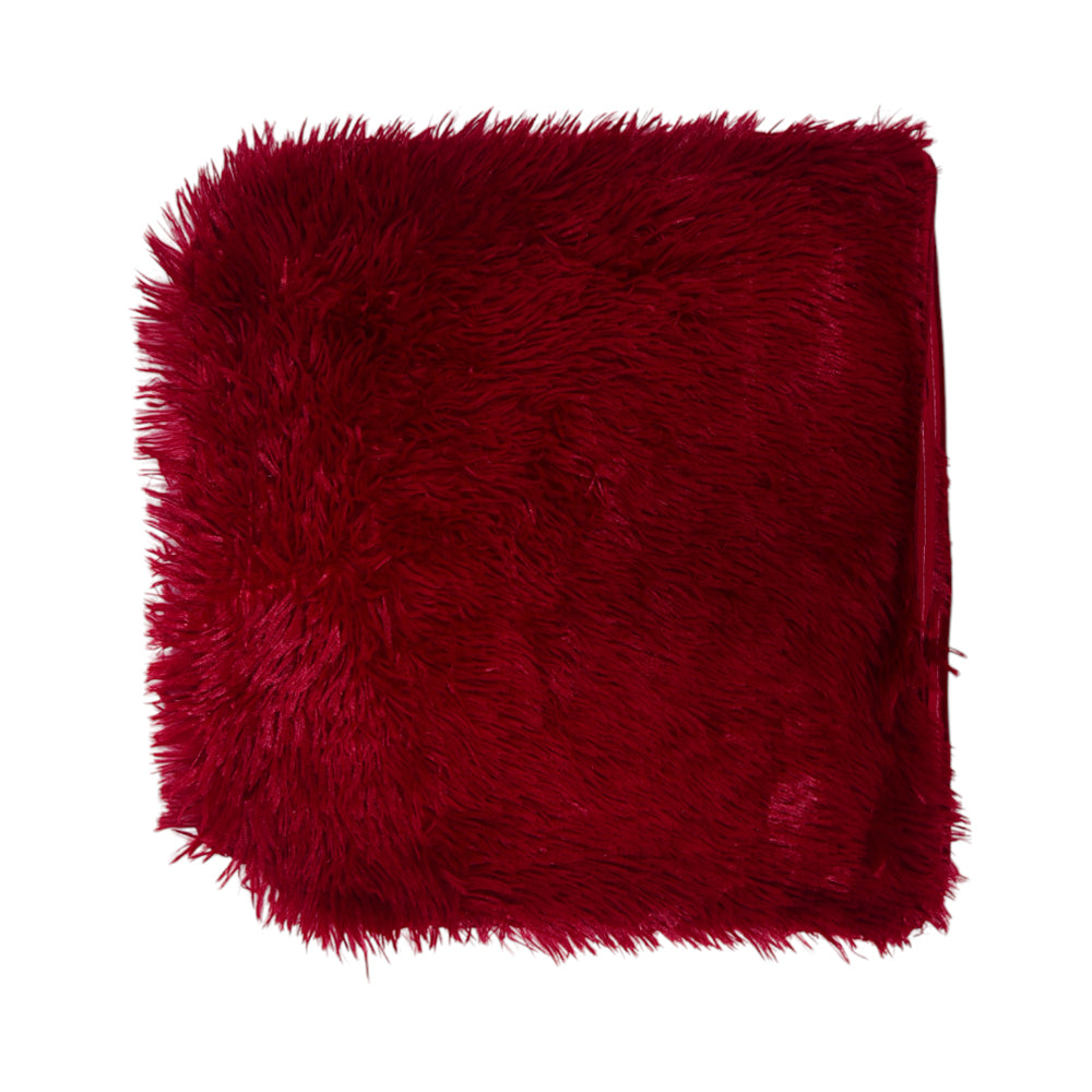 THE CUSHION COVER WOOL SHAGGY MAHROON-25
