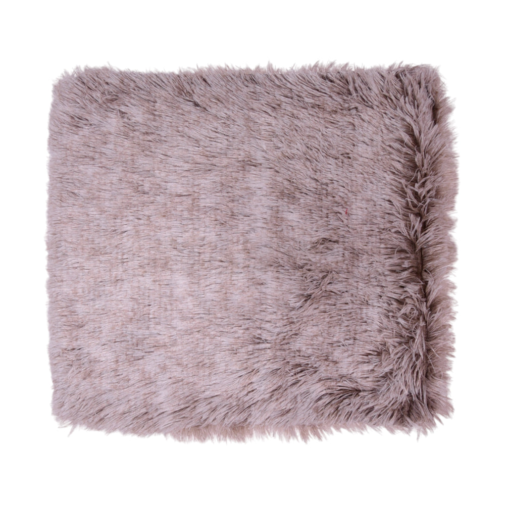 THE CUSHION COVER WOOL SHAGGY 2 TONE BROWN-25
