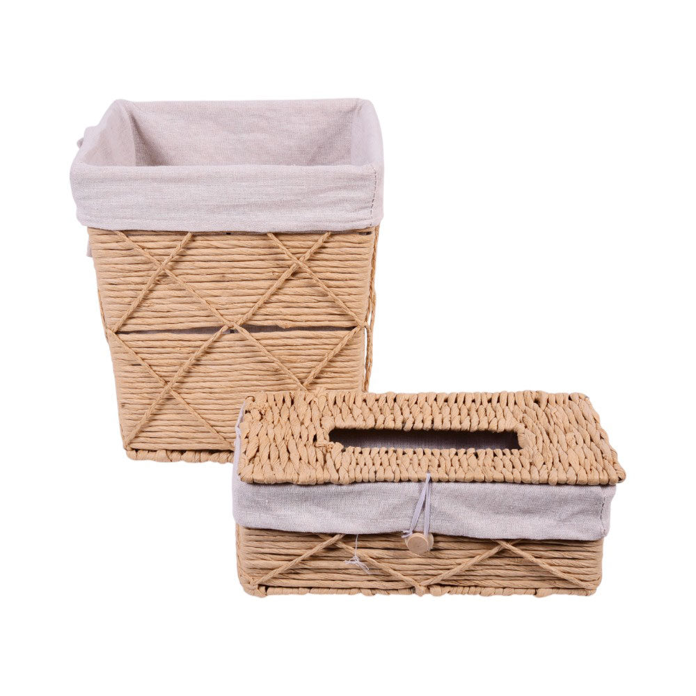 DUSTBIN & TISSUE BOX CANE IR Q-S2412A