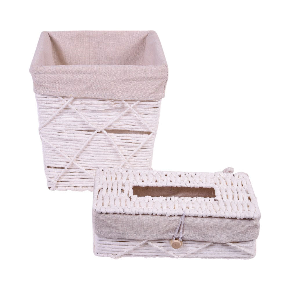 DUSTBIN & TISSUE BOX CANE IR Q-S2412B