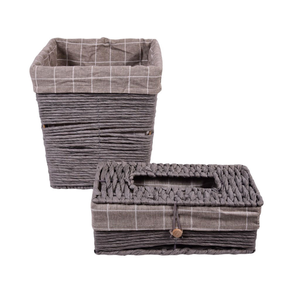 DUSTBIN & TISSUE BOX CANE IR Q029A