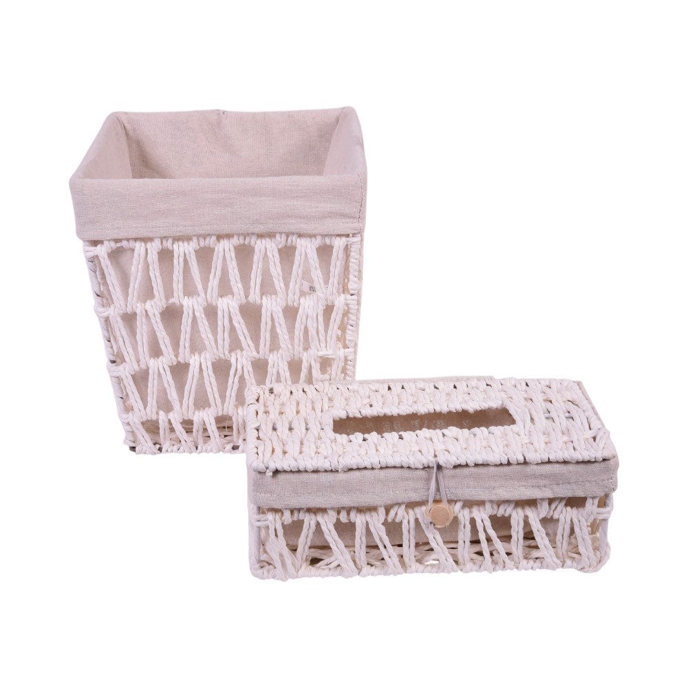 DUSTBIN & TISSUE BOX CANE IR Q-S2302B