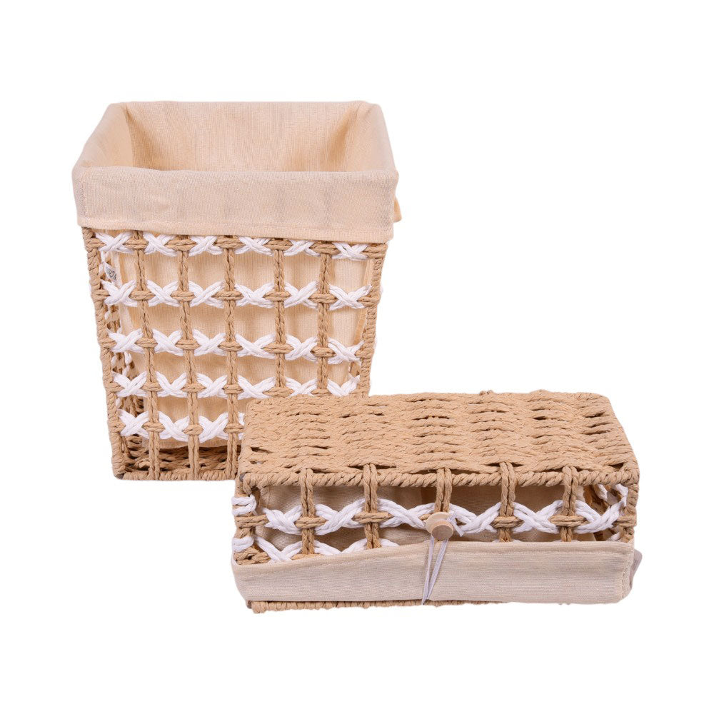 DUSTBIN & TISSUE BOX CANE IR Q2487F