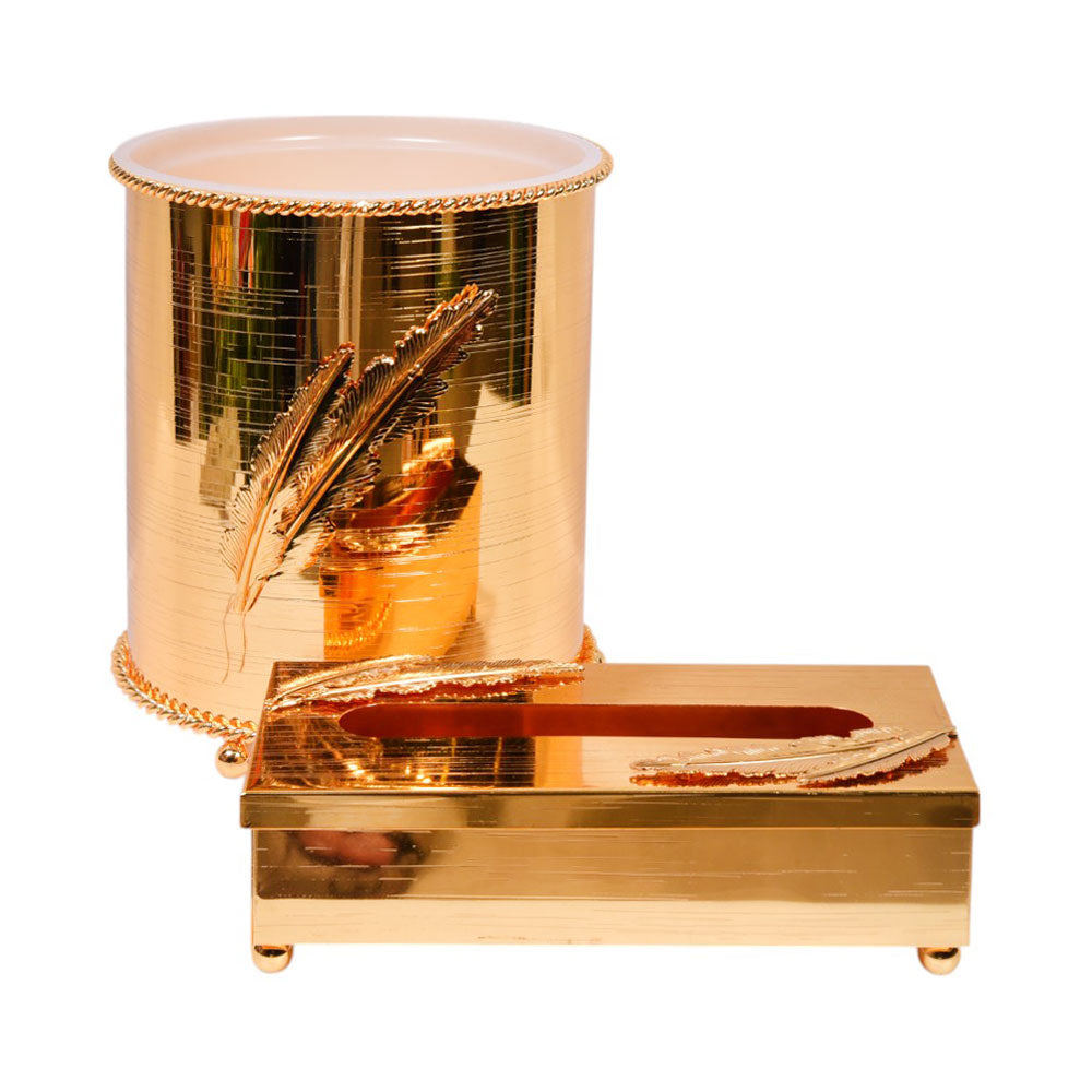 DUSTBIN & TISSUE BOX GOLDEN 104J28033