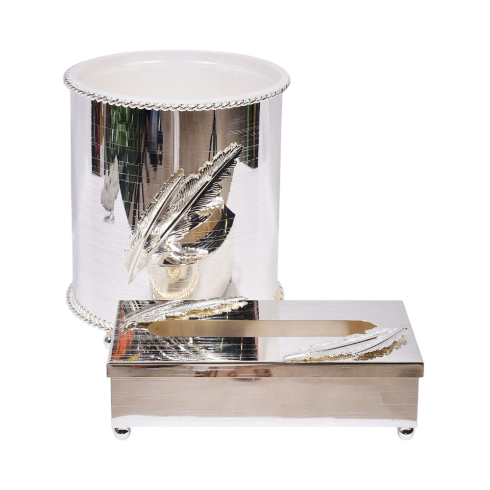 DUSTBIN & TISSUE BOX SILVER 104Q28033