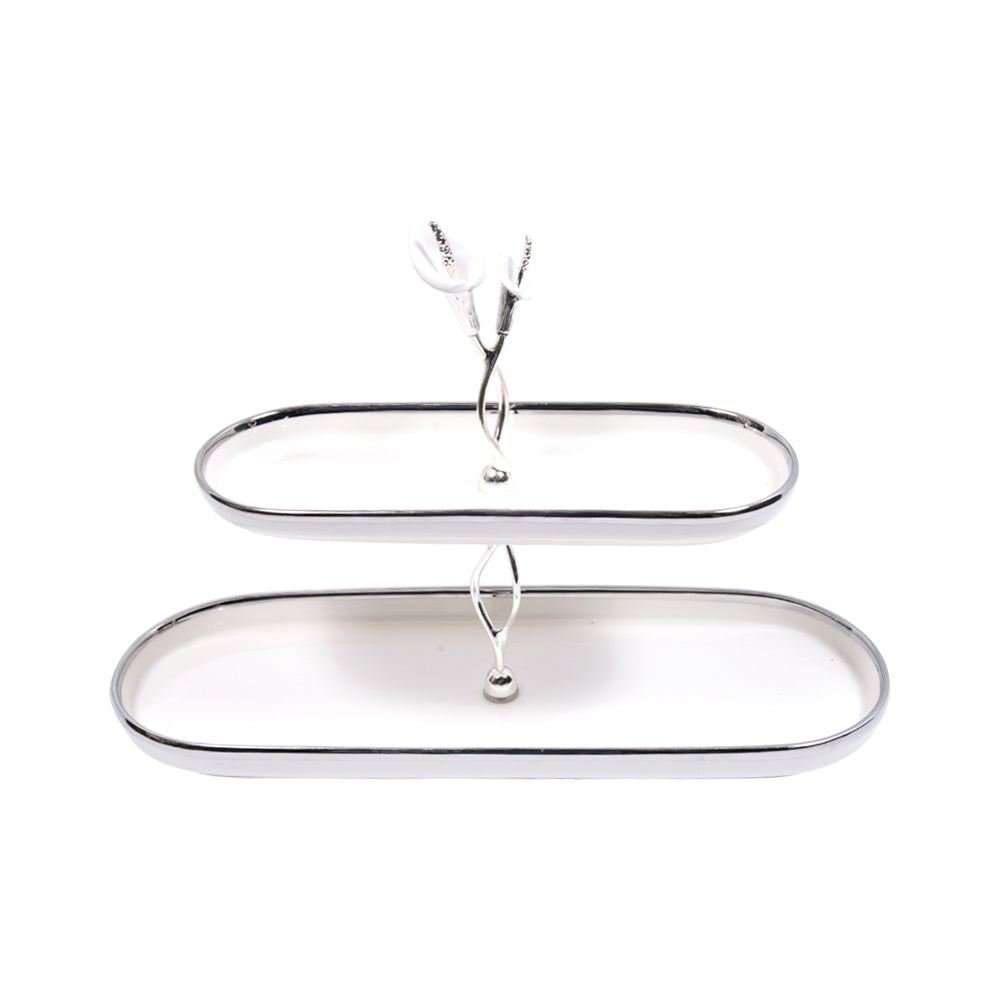 DISH 2 TIER ORCHID WB-1332