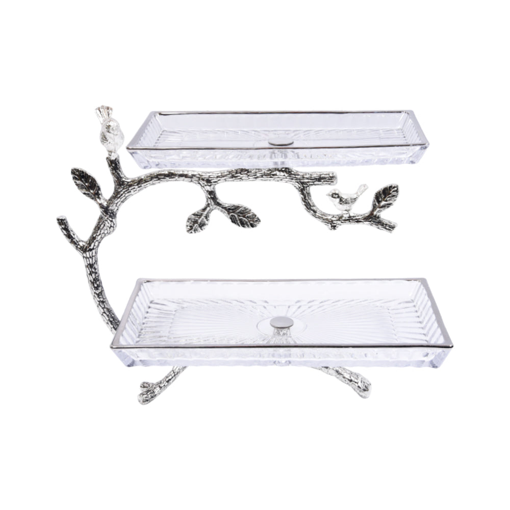 DISH 2 TIER ORCHID WB-1594