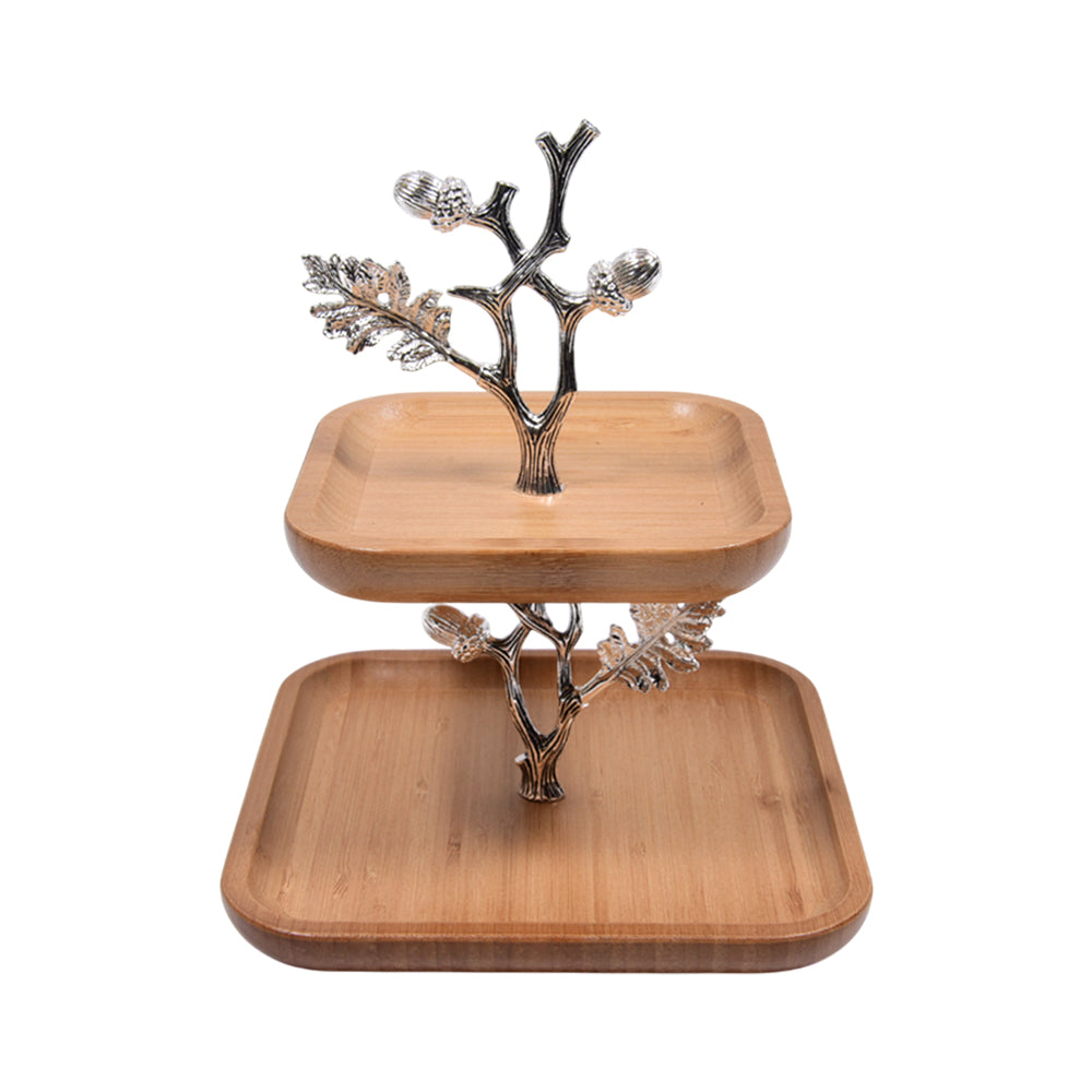 DISH 2 TIER ORCHID WB-1655