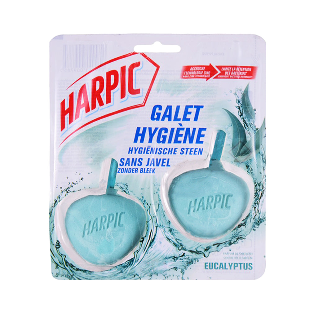 HARPIC TOILET AIR FRESHNER GALET HYGIENE EUCALYPTUS 2X40 GM