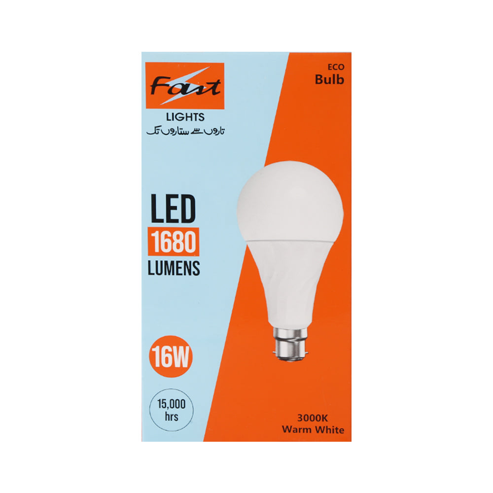 LED BULB ECO 16W B22 1680LM 3000K 15KHRS 145V-265V 2KV SPD