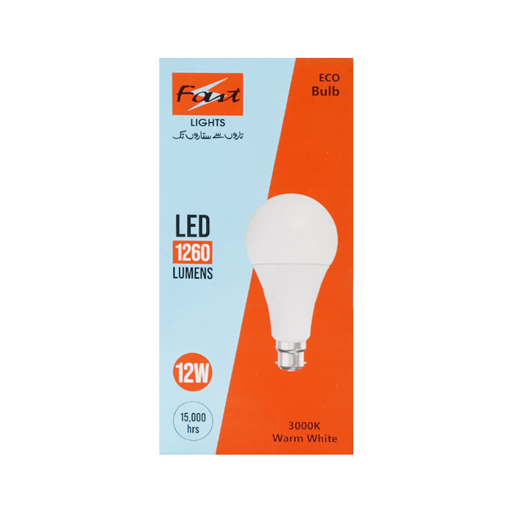 LED BULB ECO 12W B22 1260LM 3000K 15KHRS 110V-265V 2KV SPD