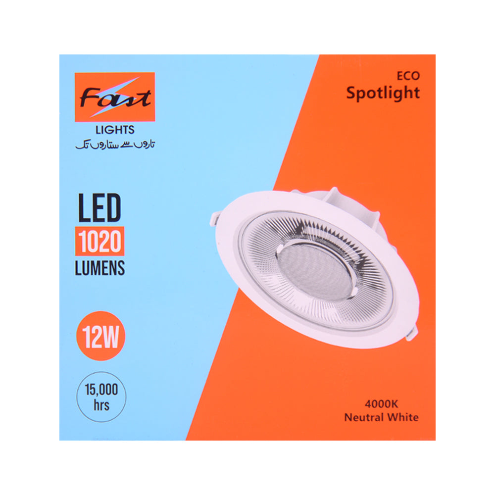 LED SPOLIGHT ECO 12W 4 1020LM 4000K 15KHRS 85V-265V 2KV SPD