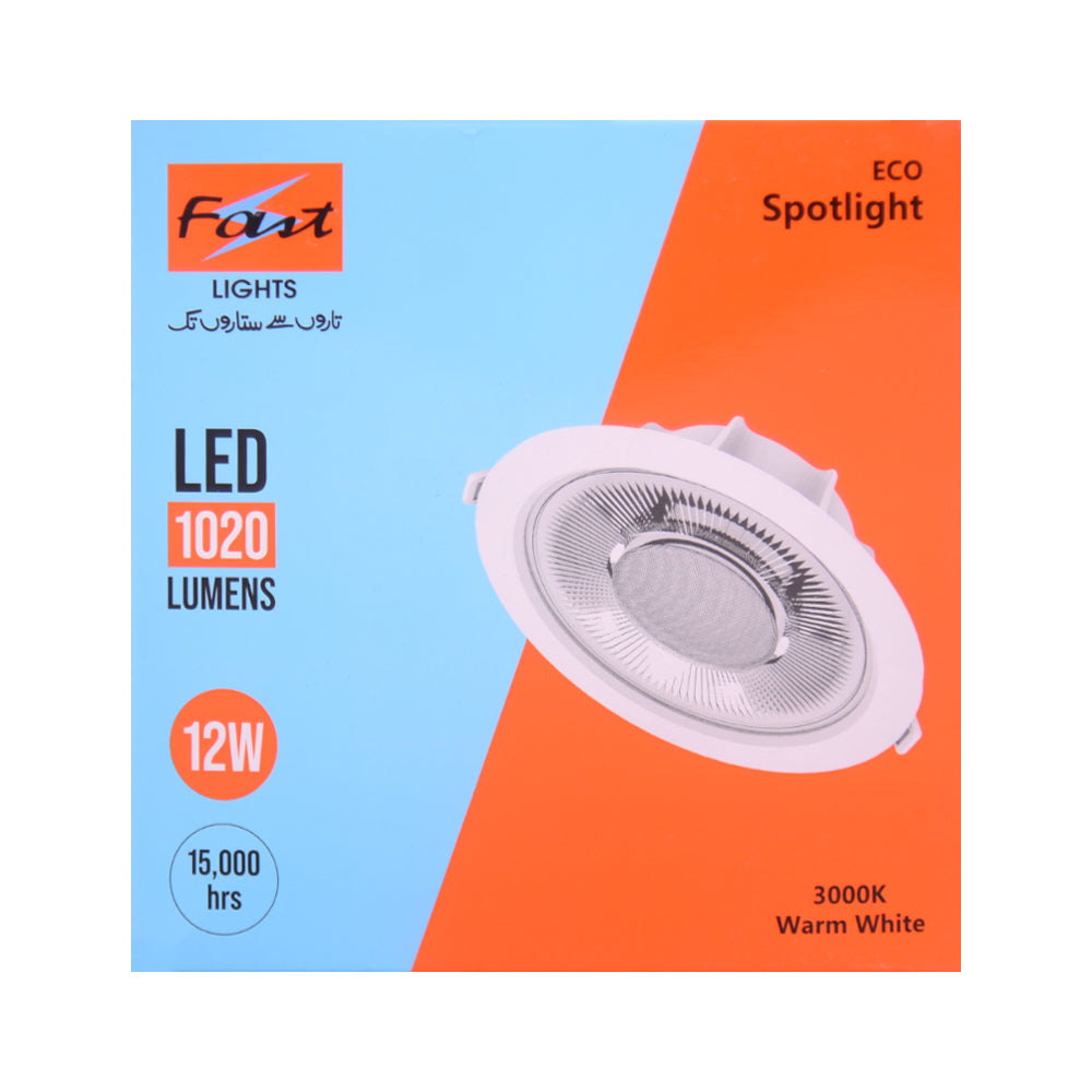LED SPOLIGHT ECO 12W 4 1020LM 3000K 15KHRS 85V-265V 2KV SPD