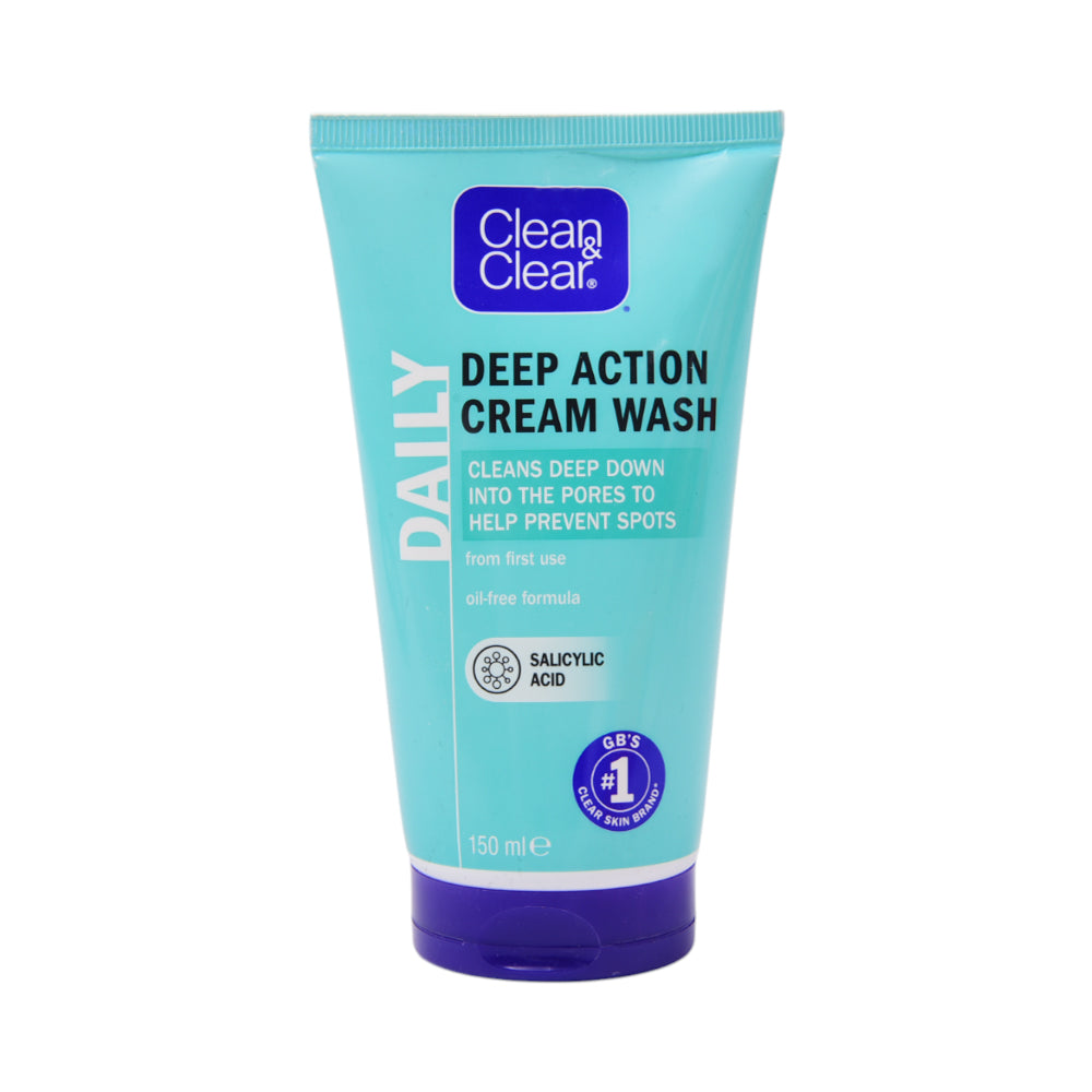 CLEAN & CLEAR DEEP ACTION CREAM WASH OIL FREE 150 ML