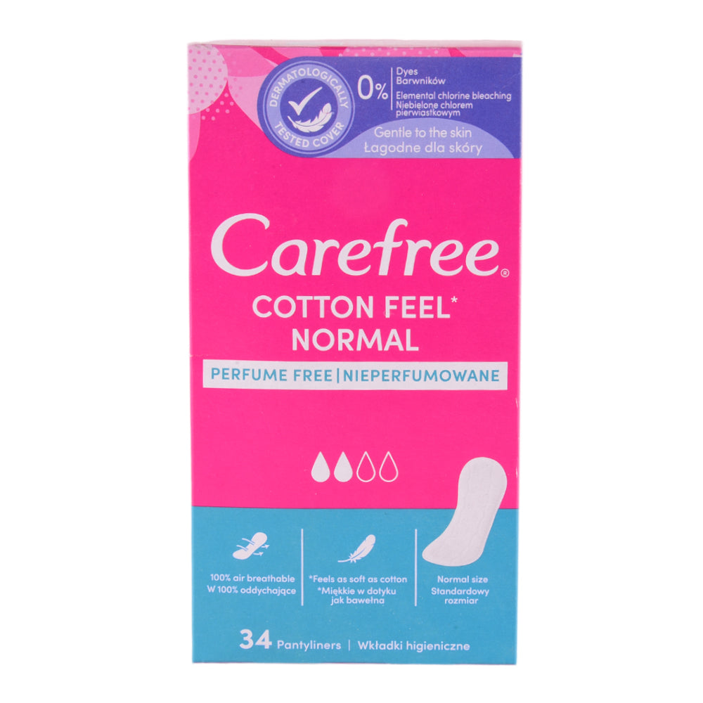 CAREFREE SANITARY PADS COTTON FEEL NORMAL 34 PCS