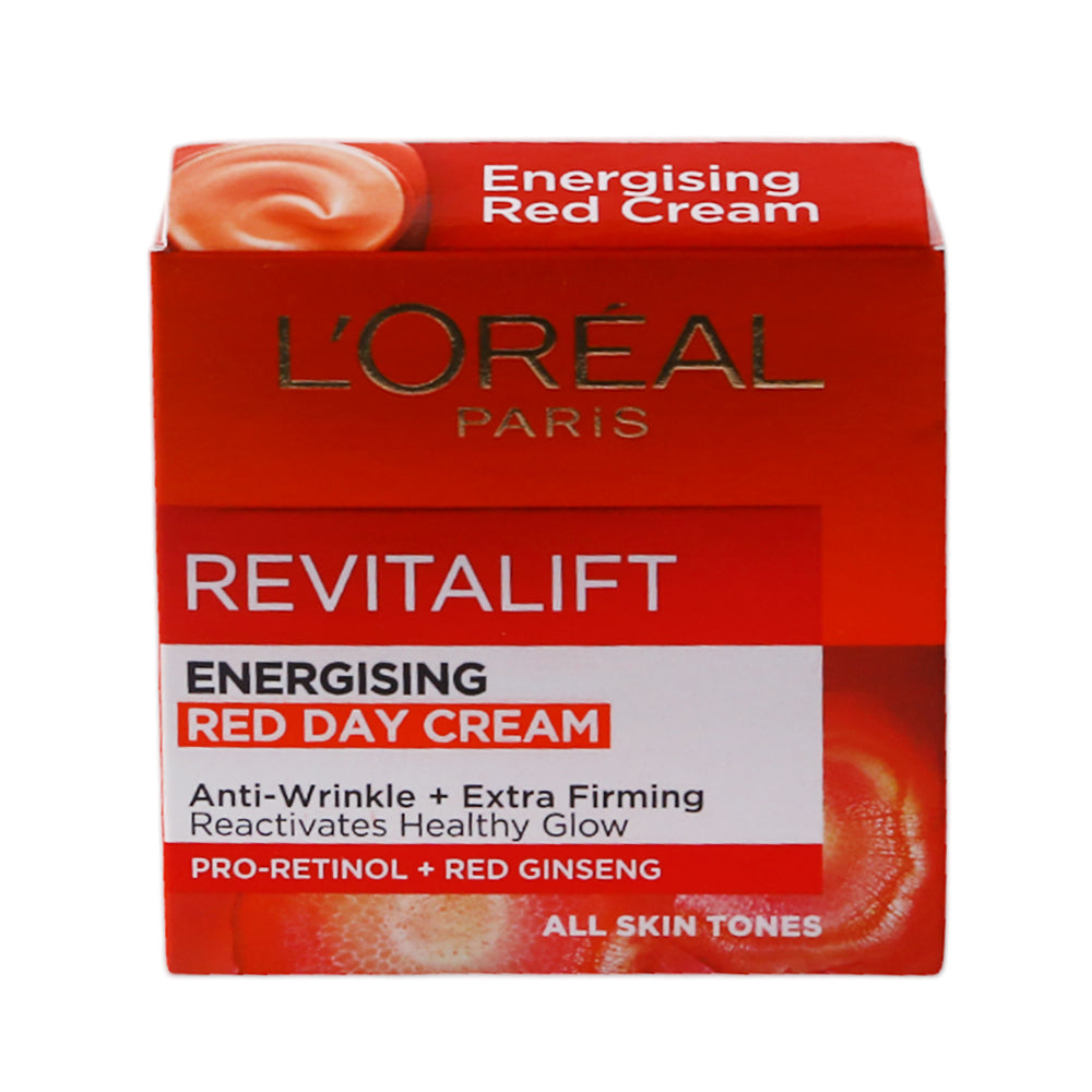 LOREAL REVITALIFT ENERGISING RED DAY CREAM 50ML
