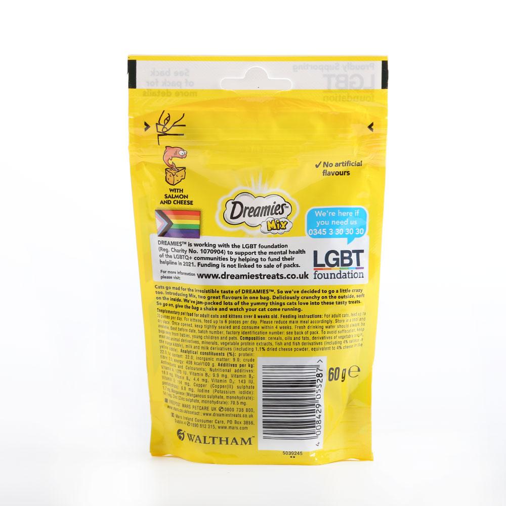 DREAMIES CAT FOOD SCRUMPTIOUS SALMON AND CHEESE 60 GM