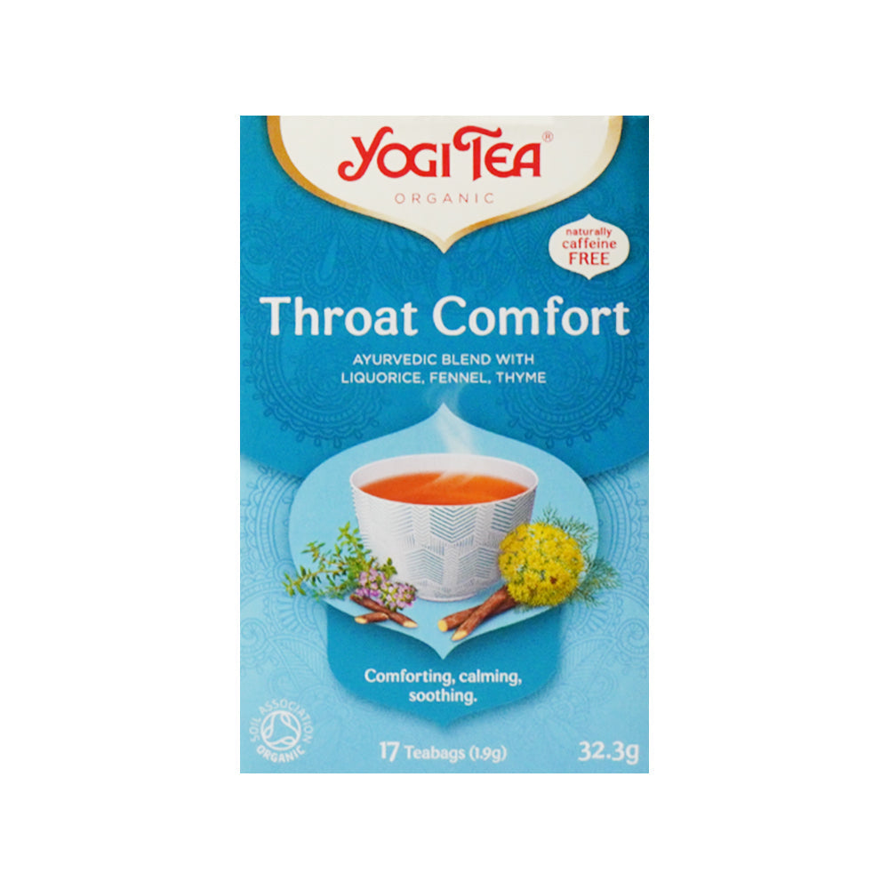 YOGI TEA ORGANIC THROAT COMFORT CAFFEINE FREE 17 TEA BAGS 32