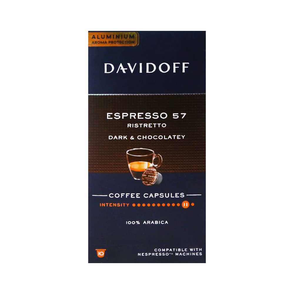 DAVIDOFF ESPRESSI 57 RESTRETTO DARK & CHOCOLATEY COFEE CAPSU