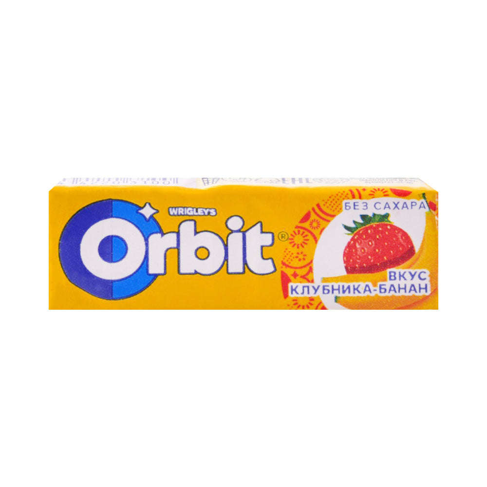 WRIGLEYS ORBIT GUM BUBBLE STRAWBERY AND BANANA FRESH 13 GM