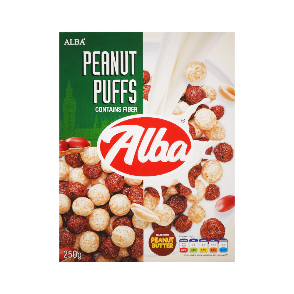 ALBA PEANUT PUFFS CONTAINS FIBER 250 GM