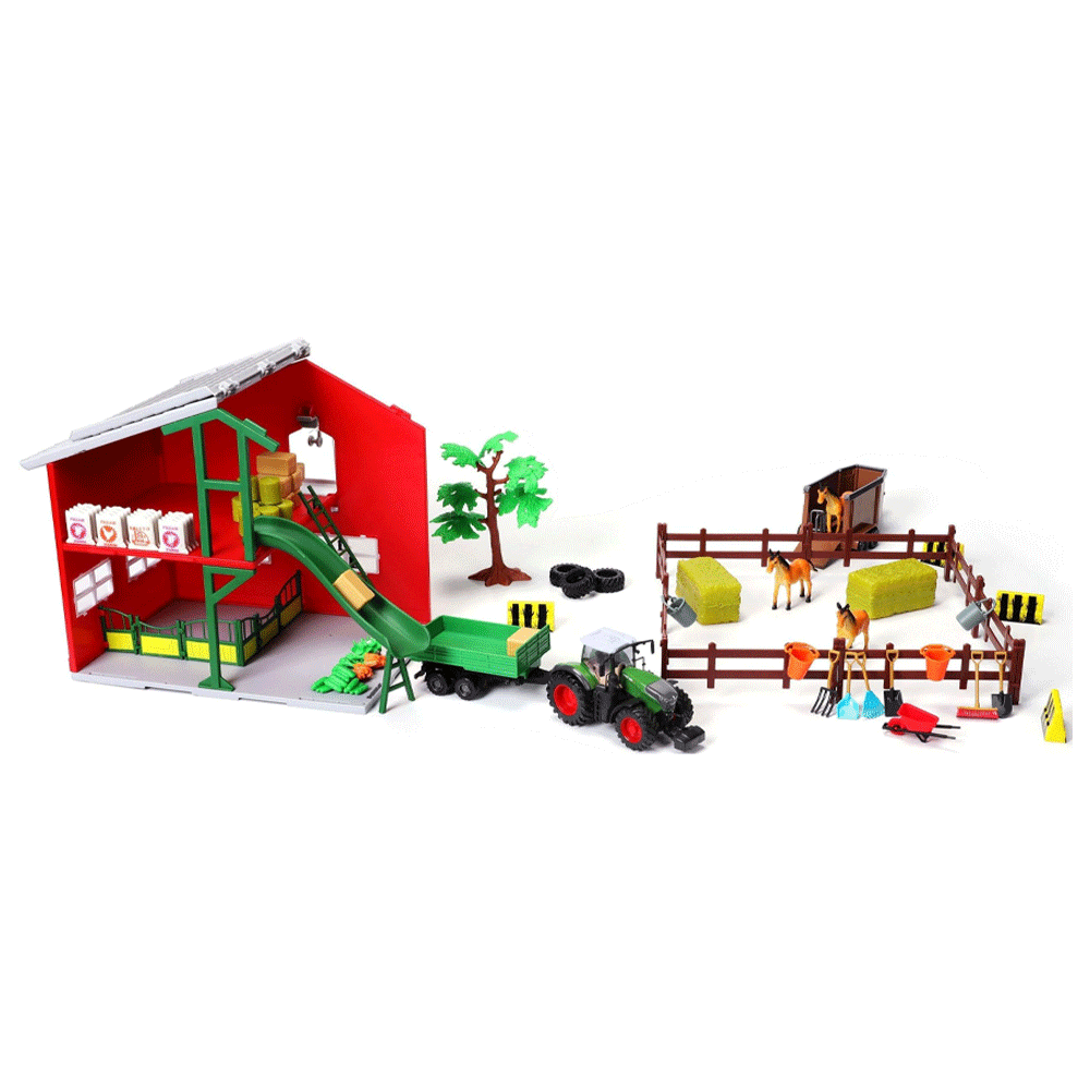 31682 BURAGO DIE CAST FARM SET W-TRACTOR