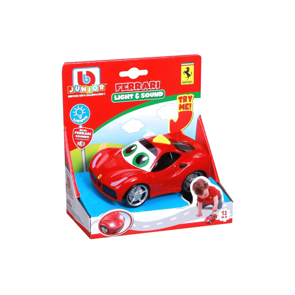 81002 BJ FERRARI CAR W-TRIANGLE BUTTON