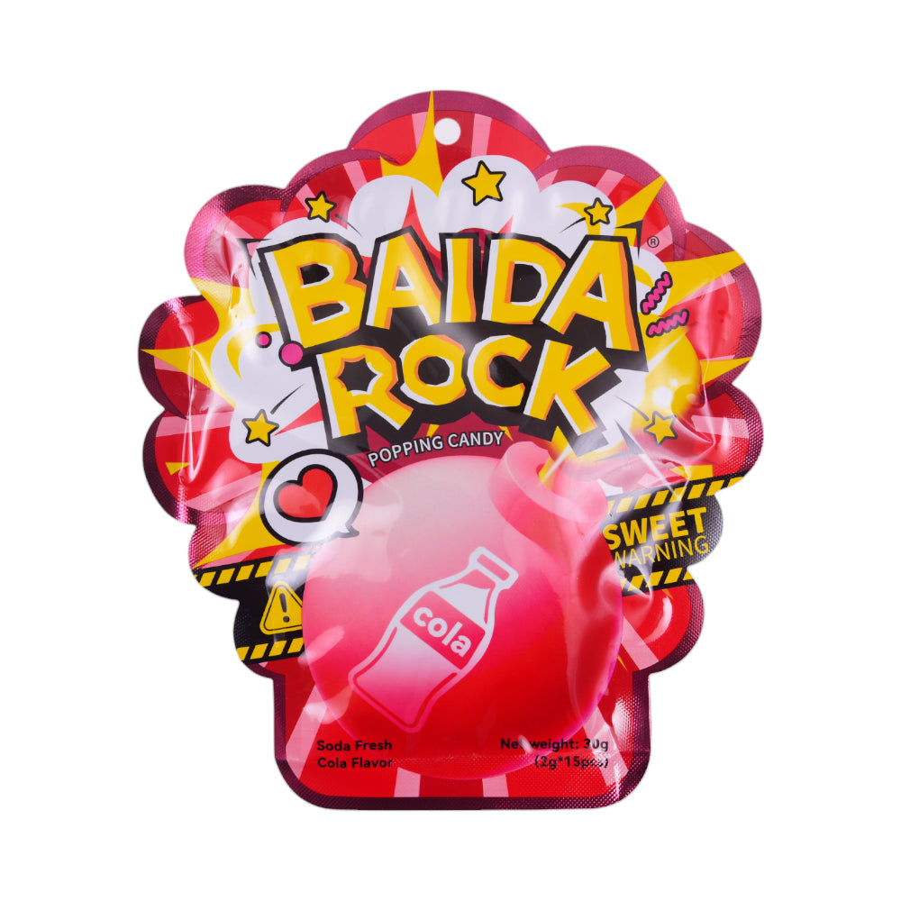 BAIDA ROCK POPPING CANDY LOLLIPOP COLA 30 GM