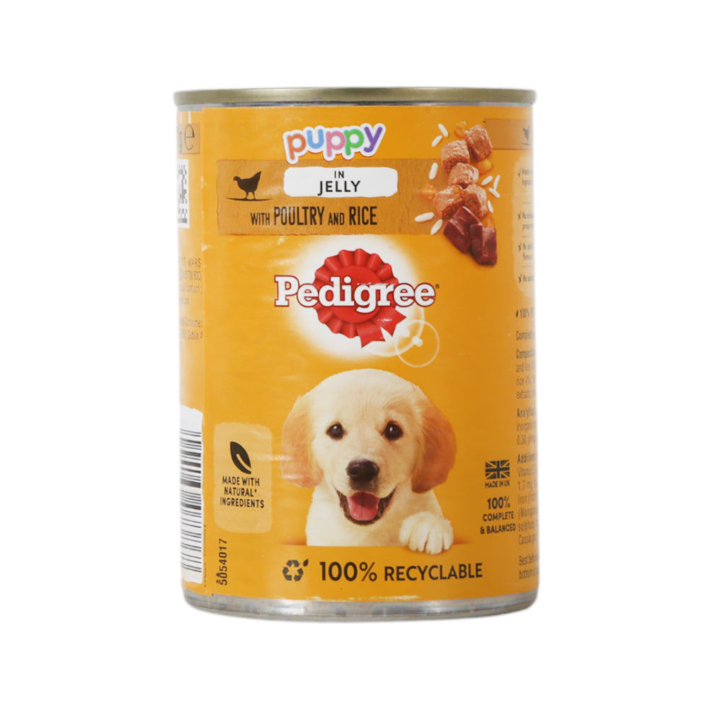 PEDIGREE DOG FOOD JELLY WITH POULTRY AND RICE TIN 400 GM