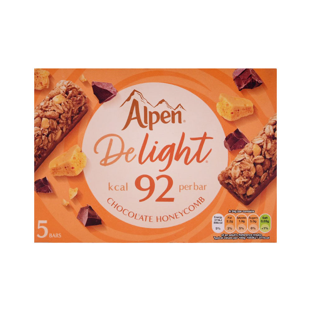 ALPEN CEREAL BAR CHOCOLATE HONEYCOMB 5 BARS 120 GM
