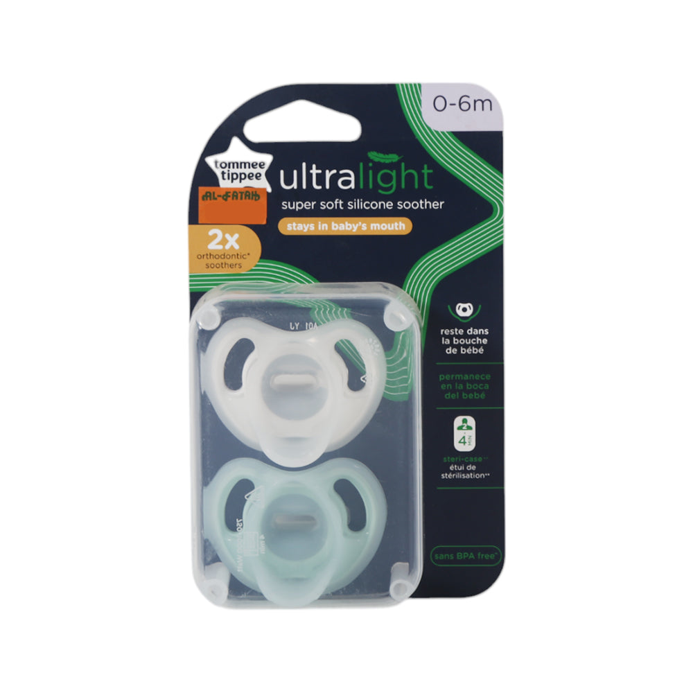 TOMMEE TIPPEE ULTRA LIGHT SOOTHER 0-6 MONTHS 2 PCS