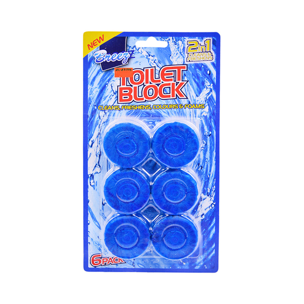 BREEZ TOILET FRESHNER BLOCK CLEAN & FRESH 2 IN 1 6X50 GM