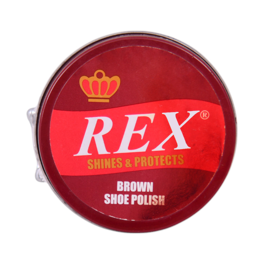 REX SHOE POLISH BROWN TIN 45 ML