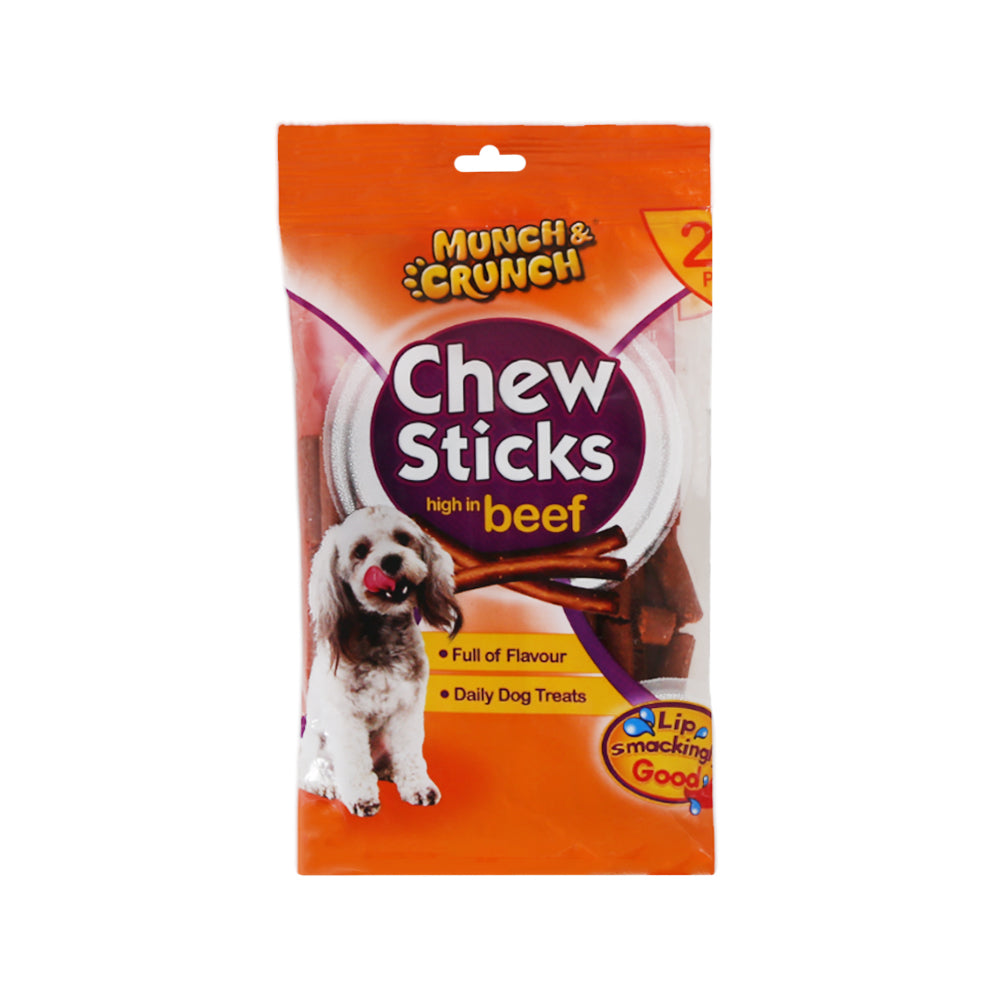 MUNCH & CRUNCH DOG FOOD CHEW STICKS HIGH IN BEEF 180 GM
