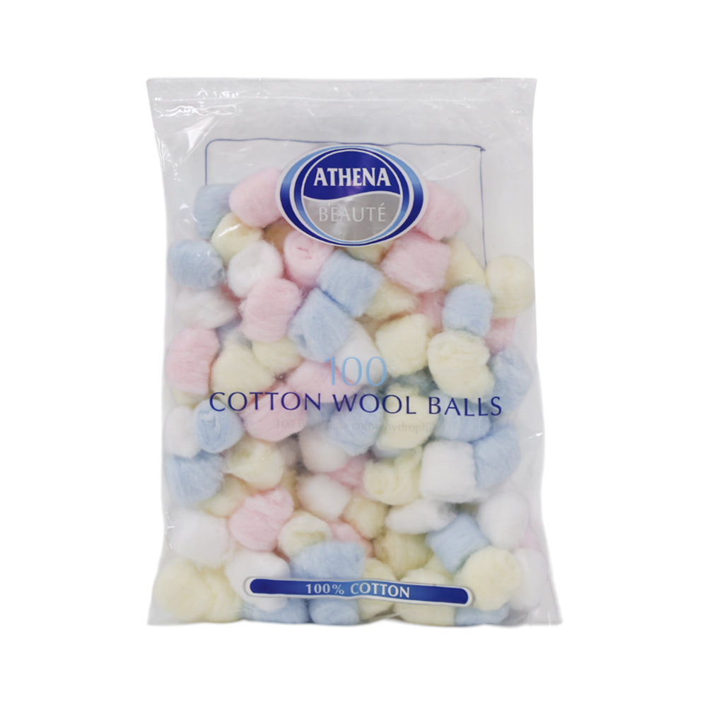 ATHENA COTTON WOOL BALLS COLOURED 100 PC