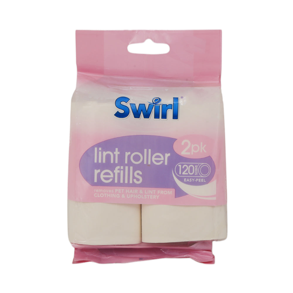 SWIRL PET LINT ROLLER REFILLS 2PC 120 SHEETS