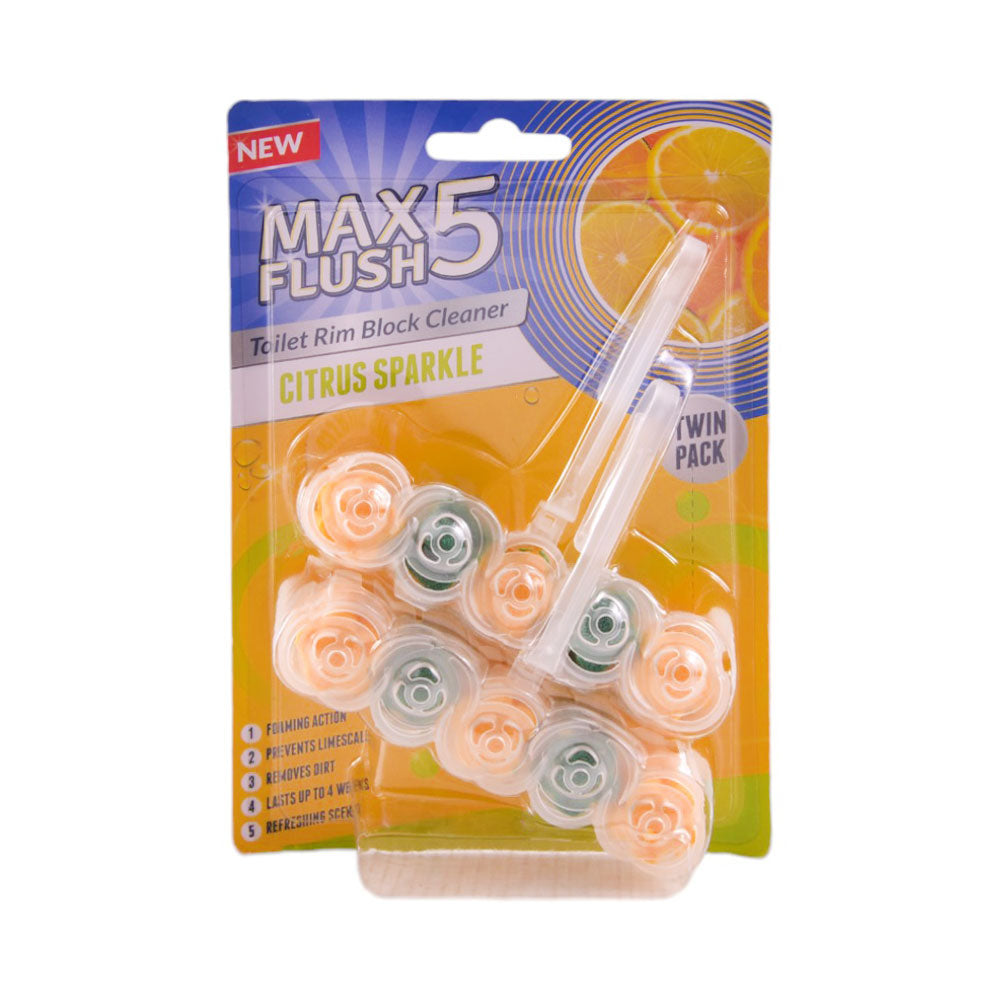 MAX FLUSH 5 TOILET AIR FRESHNER CITRUS SPARKLE 2X45 GM