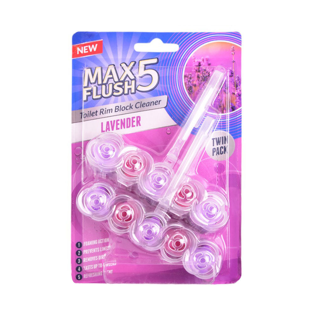 MAX FLUSH 5 TOILET AIR FRESHNER LAVENDER 2X45 GM