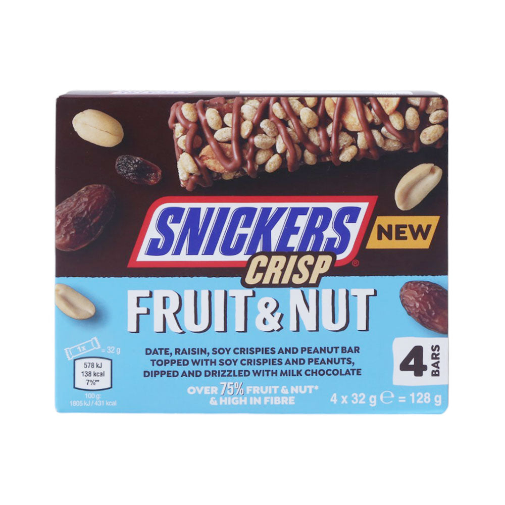 SNICKERS CHOCOLATE FRUIT & NUT CRISP 4X32 128 GM