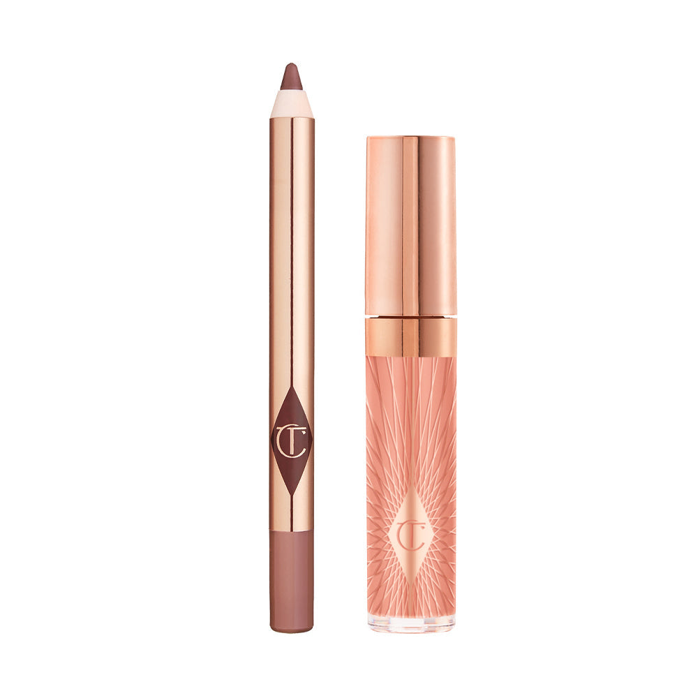 CHARLOTTE TILBURY GLOSST NUDE PINK LIP DUO SET (ICONIC NUDE/