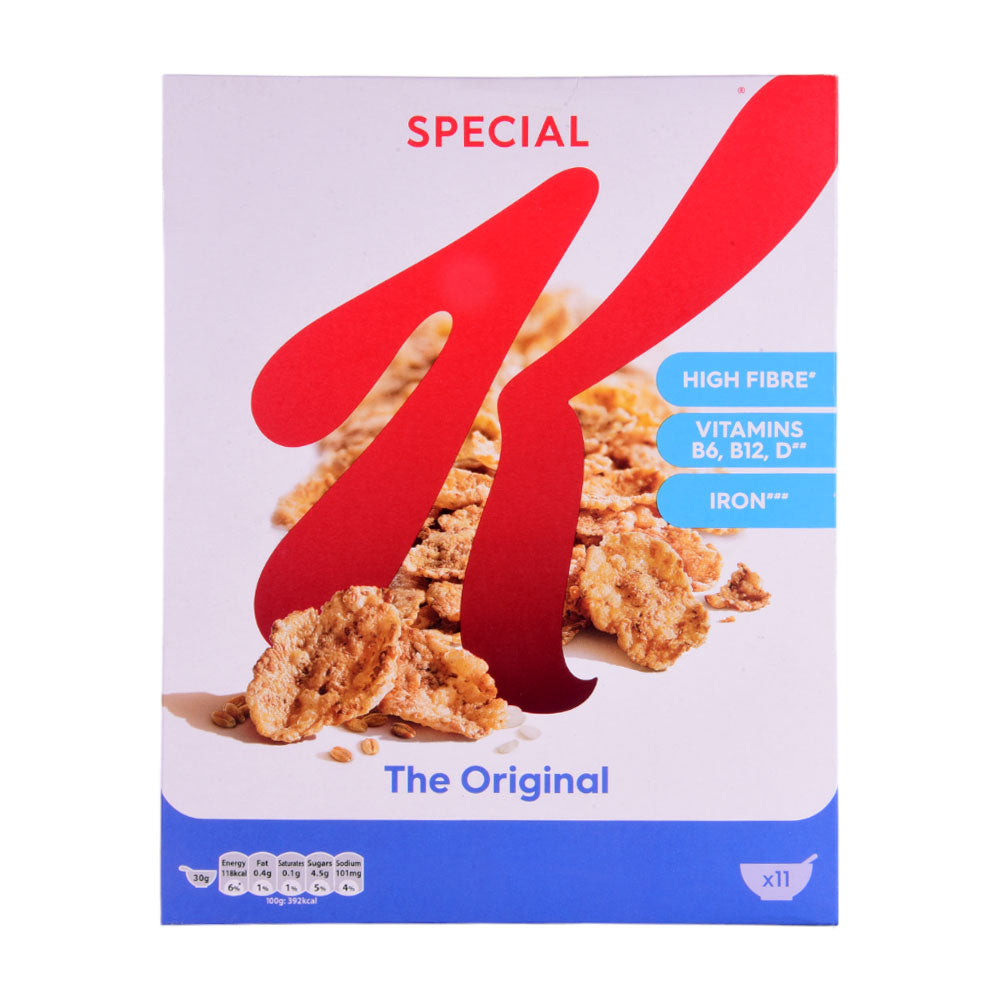 KELLOGGS SPECIAL K HIGH ORIGINAL FIBER VITMIN B6 B12 D IRON